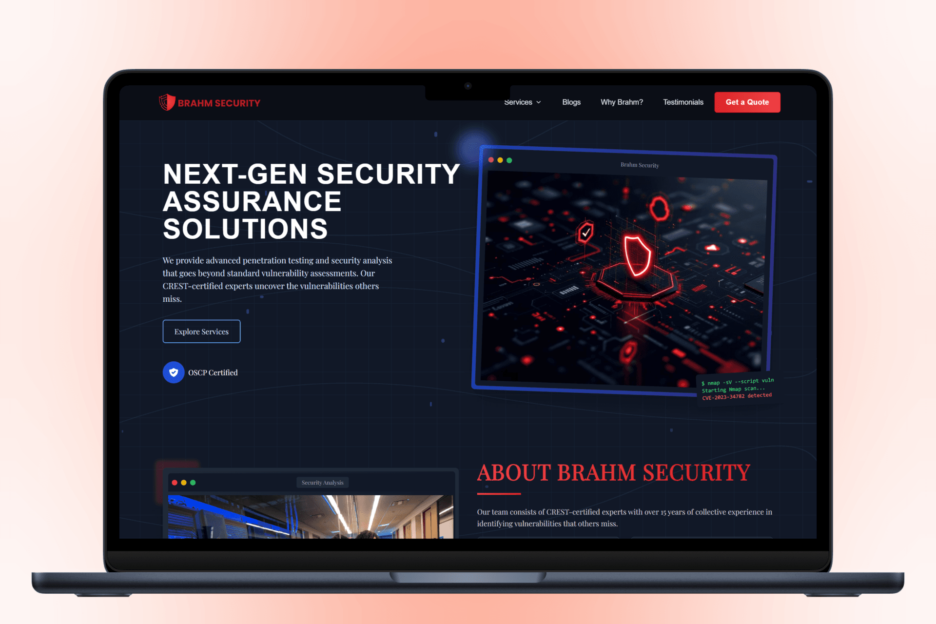 Brahm Security - Cybersecurity Company Website